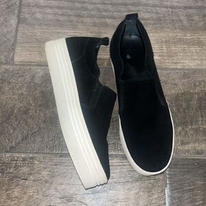 Marc Fisher black suede leather platform shoes